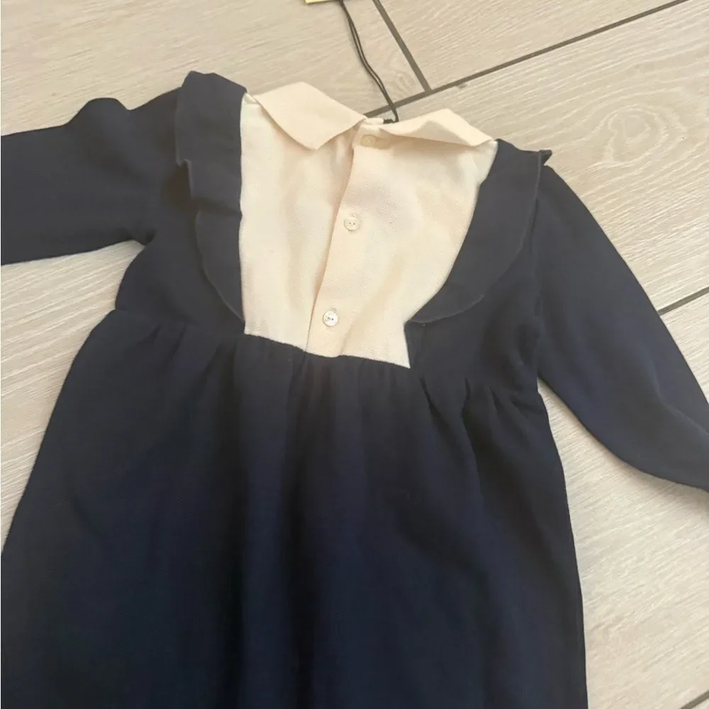 Brand new baby Gucci navy Footies One Piece